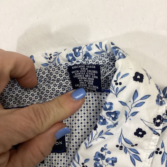 Michael Brandon Mens Shirt Large Floral Print Short Sleeve Button Up Casual - Picture 6 of 6